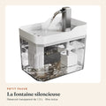 Fontaine à eau silencieuse pour chat 1,5 L, Petit Fauve